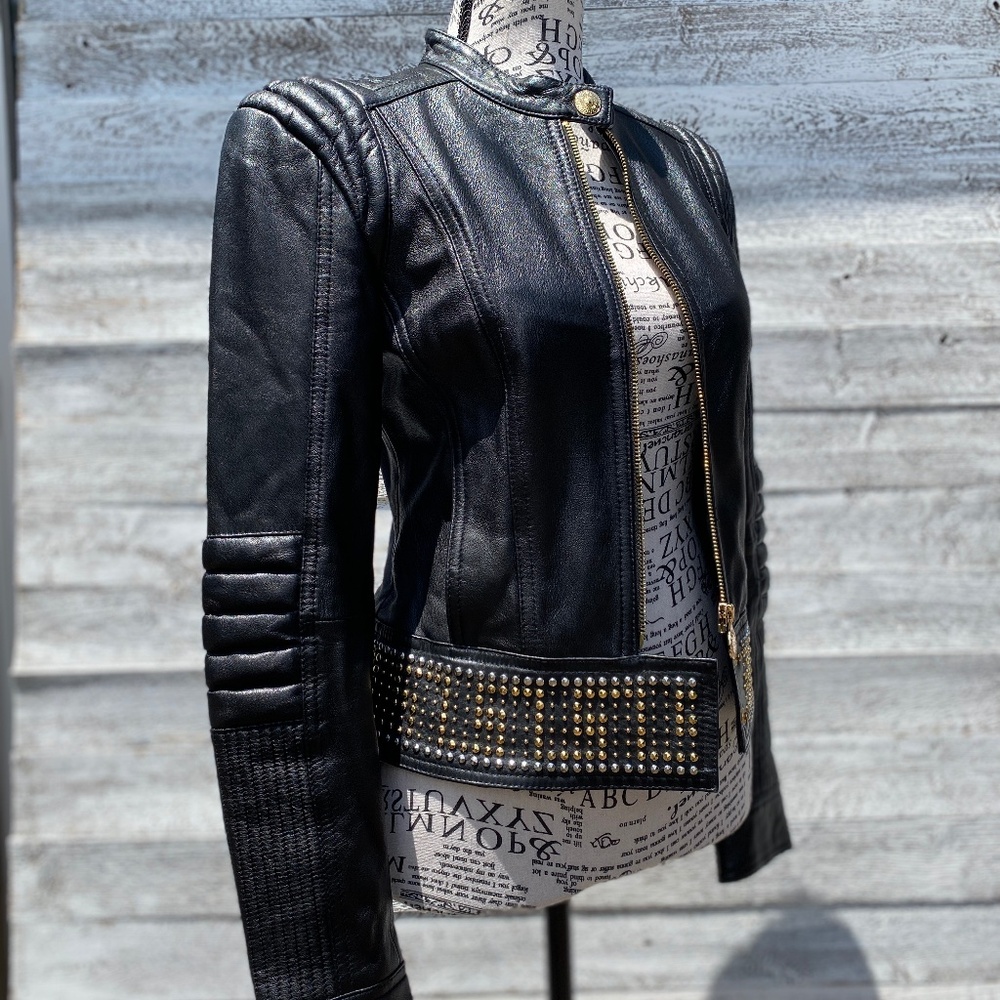 Genuine VERSACE for H&M Leather Studded Jacket size 4